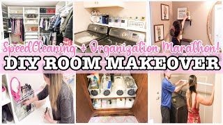 DIY ROOM MAKEOVER MARATHON | SPEED CLEANING + HOME ORGANIZATION 2022 | EXTREME HOME MAKEOVER