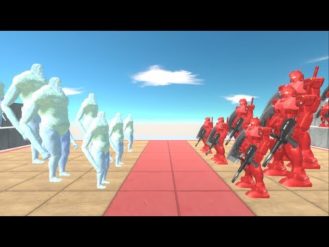 The Ultimate Showdown: Red Gundam Team Vs Ice Titan Beast
