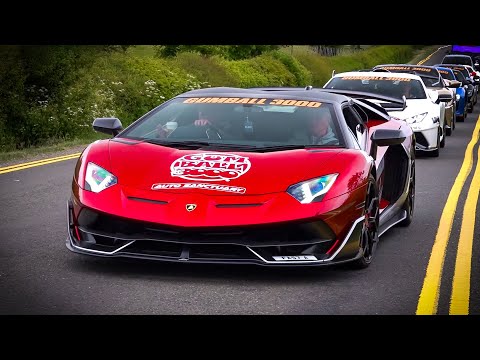 Gumball 3000 cars arriving at SUPERCARFEST 2025