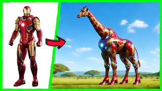 AVENGERS TRANSFORM TO GIRAFFE - VENGERS 🔥 All Characters (marvel & DC) 2025 🌟