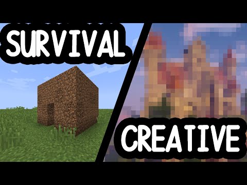 Survival vs. Creative mode MINECRAFT BUILDING