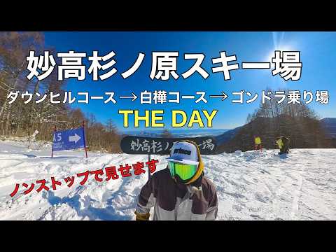 妙高杉ノ原スキー場「ダウンヒル・白樺コースのパウダースノーをノンストップで滑ります」JONES・FREECARVERドローン男子空撮