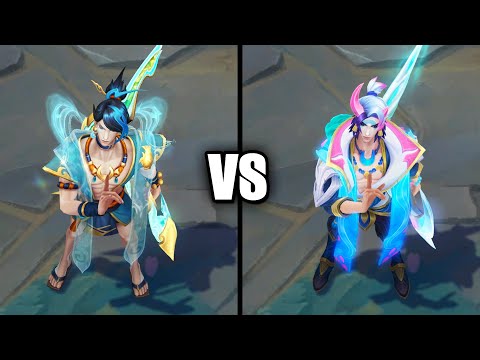 Prestige Spirit Blossom Springs Aphelios vs Spirit Blossom Aphelios Skins Comparison