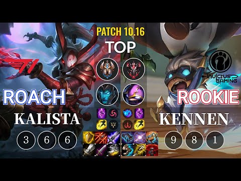 T1 Roach Kalista vs IG Rookie Kennen Top - KR Patch 10.16