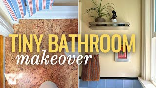 18 SQ FT Builder-Grade Bathroom Makeover ✨🛀 EASY DIY Renter Friendly Ideas!