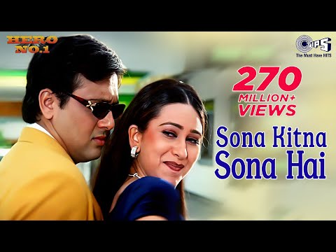 Sona Kitna Sona Hai | Govinda & Karisma Kapoor | Udit N & Poornima | Hero No.1 | 90's Blockbuster