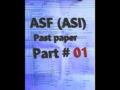 Airport Security Force (ASI) past paper part 01
