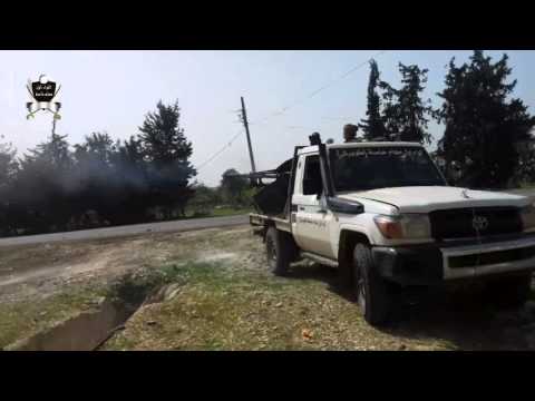 استهداف مقرات تنظيم داعش في بلدة الشيخ سعد في ريف درعا برشاش 14.5 من قبل اللواء الأول مهام خاصة