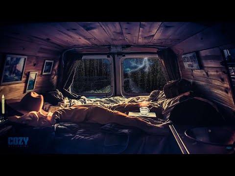 ⚡️   Heavy Rain Sounds On Caravan Roof | Rain Sounds for Sleeping | Rainstorm On Camper van