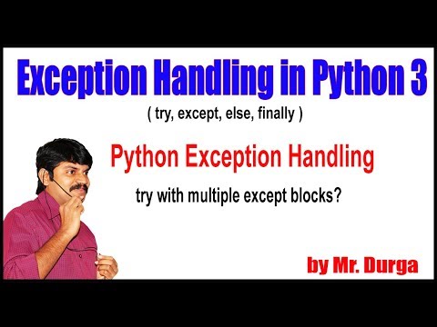 Python Tutorials Python Exception Handling Try With Multiple Except Blocks By Durga Sir