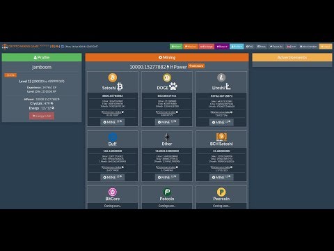 CRYPTO MINING GAME/Faucet de Mineração/1 HPower Grátis - Comece com 100 Satoshi!