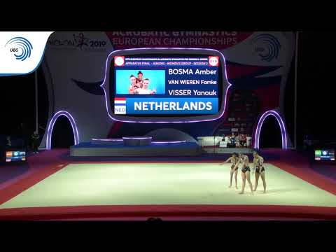 Women's group The Netherlands - 2019 junior Acro Europeans, dynamic final