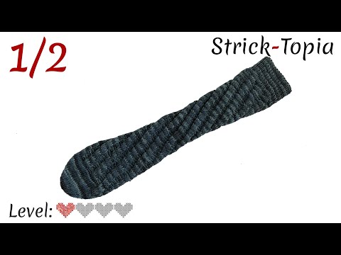 Die einfachste Socke der Welt?! Socke ohne Ferse im Spiralmuster - Video 1/2 - Das Bündchen