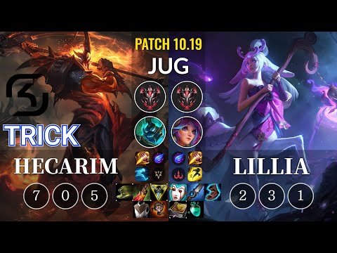 SK Trick Hecarim vs Lillia Jungle - KR Patch 10.19