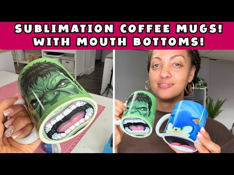 SUBLIMATION COFFEE MUGS FOR BEGINNERS | WITH MOUTH BOTTOMS | CRICUT MUG PRESS | BEGINNER FRIENDLY!