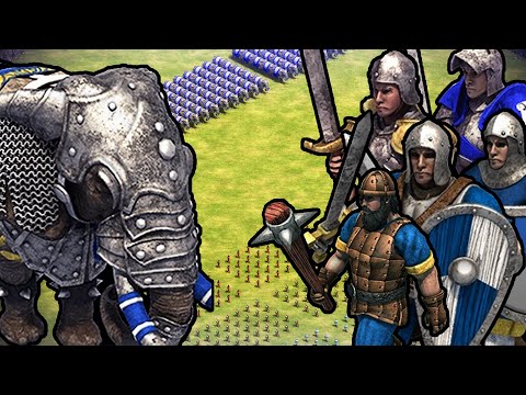 200 ELITE WAR ELEPHANTS vs 200x ENTIRE MILITIA LINE | AoE II: DE