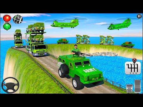 Army Vehicle Transporter Truck Simulator: Army Motorbike Game 2022 - Android iOS Gameplay