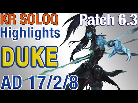 SKT T1 Duke - Kalista vs Ezreal  - S6 Kr LoL Challenger Highlights #41