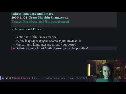 EmacsConf 2020 - 31 - Lakota Language and Emacs - Grant Shangreaux