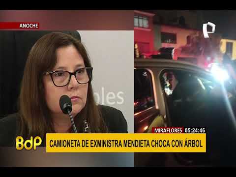 Miraflores: camioneta de la exministra Mendieta chocó contra árbol