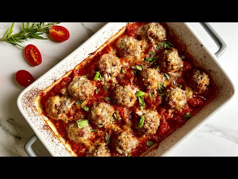 ONE PAN MEATBALLS IN TOMATO SAUCE. Easy Keto Family Dinner Recipe.