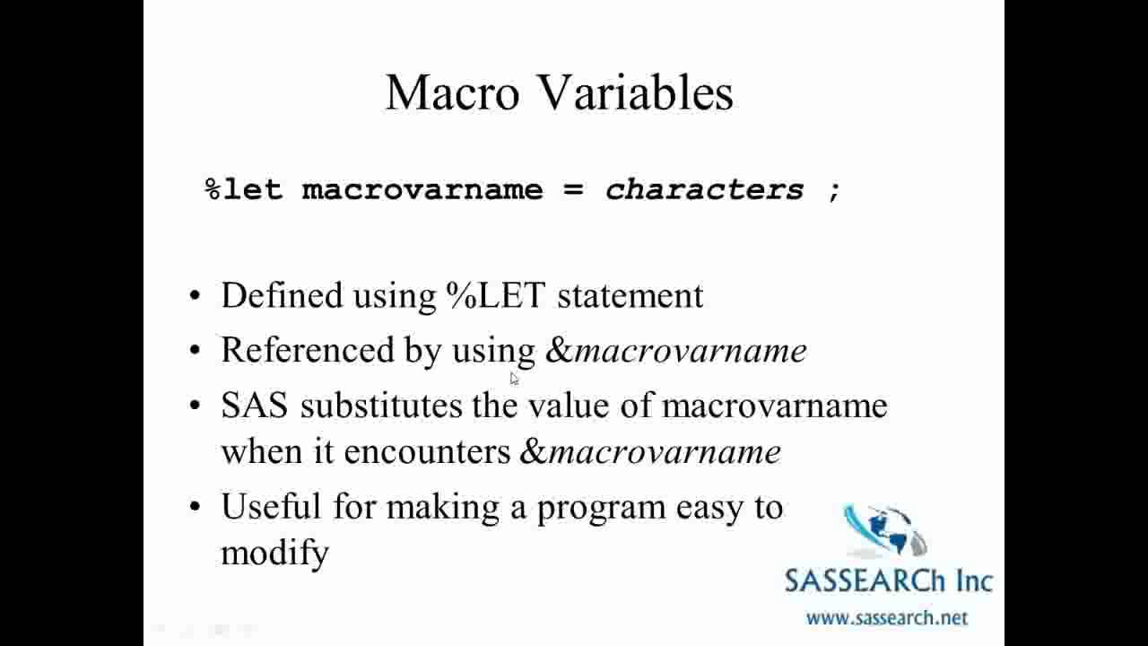 Advanced SAS Programming Part 1 -  Macro Programming