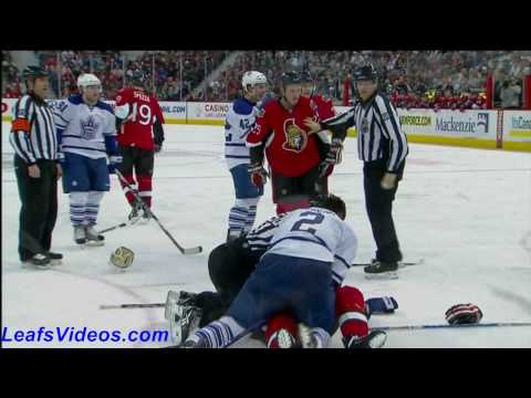 TOR 3 @ OTT 1 - Luke Schenn Chris Neil Scrum - 100316