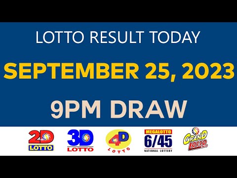 Lotto Result Today SEPTEMBER 25 2023 9pm Ez2 Swertres 2D 3D 4D 6/45 6/55 PCSO
