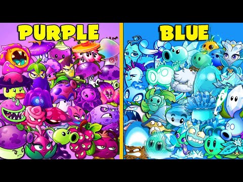 All Plants Team BLUE vs PURPLE & PINK - Who Will Win? - PvZ 2 Team Plant vs Team Plant