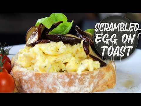 Tasty 5 minute breakfast recipe | Scrambled eggs with Cream Cheese and Soy Mushrooms