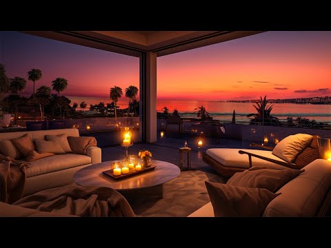 Seaside Night Jazz Ambience In Super Luxurious Hotel 4K. Enjoy Elegant Instrumental Jazz by the Sea