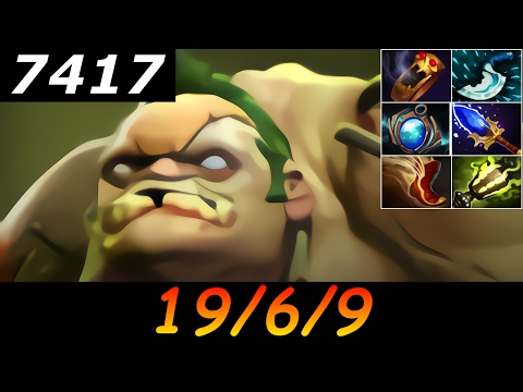 Dota 2 Pudge 7417 MMR 19/6/9 (Kills/Deaths/Assists) Ranked Full Gameplay