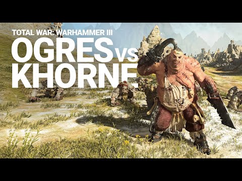 Ogre Kingdoms vs Exiles of Khorne Battle Gameplay | Total War: WARHAMMER III