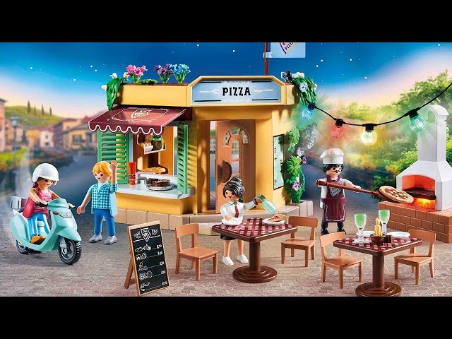 Vídeo relacionado con PLAYMOBIL City Life 70336 Pizzería con terraza, con Efectos de luz, A Partir de 4 años