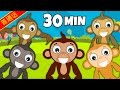 国语童谣 Five Little Monkeys 中国童谣集 Nursery Rhymes Collection By HooplaKidz Mandarin