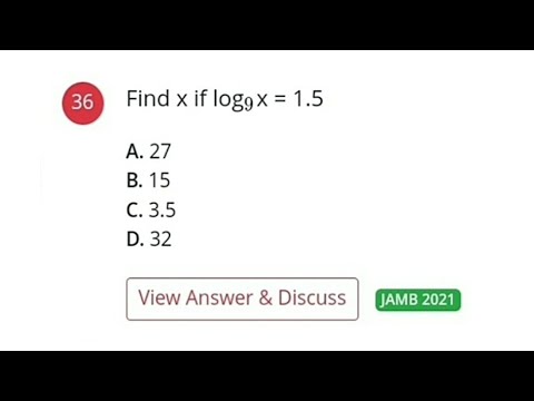 2021 JAMB Question 36 | Logarithms