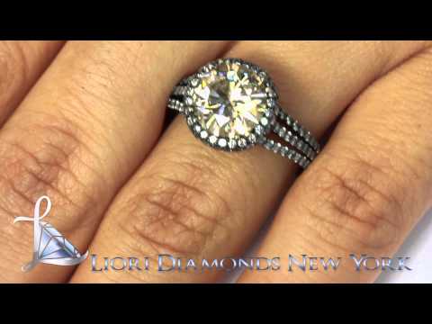 FD-SOLD-059 - 4.05 Carat Natural Fancy Champagne Brown Diamond Engagement Ring 18k Black Gold