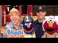 Blippi X Sesame Street Explore The Fire Station Learn Vehicles Blippi Moonbug Kids