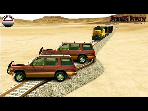 BeamNG Train vs Wide Rails Tracks Crashes Reverse - BeamNG Drive