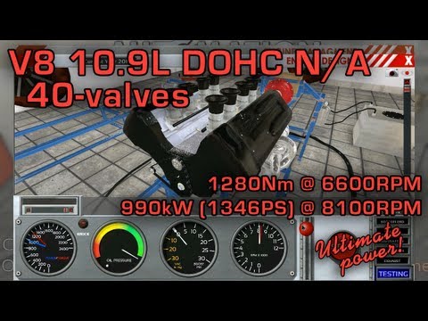 V8 10.9 DOHC 40-valves N/A monster engine - Automation game