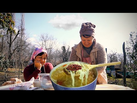The Best Meat Noodle Soup Recipe in the Village – Azerbaijan Cooking