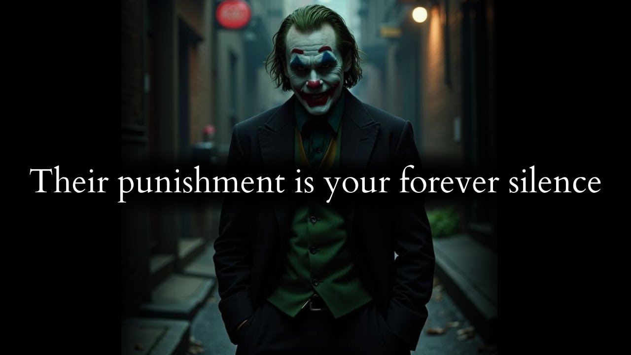 Their punishment is your Forever Silence that their regret can't undo - Joker Speech