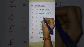 Currencies symbol 💱 rupee/ruble/pound/dollar /yen/franc #shorts #youtubeshorts#currencysymbol#dollar