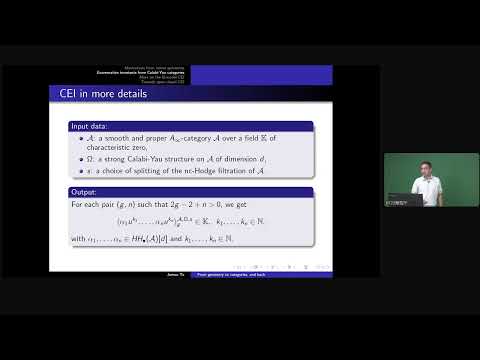 Junwu Tu: Enumerative invariants from Calabi-Yau categories #MathematicalPhysics