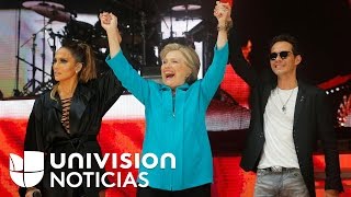 Marc Anthony y Jennifer Lopez estuvieron al frente de concierto en apoyo a Hillary Clinton