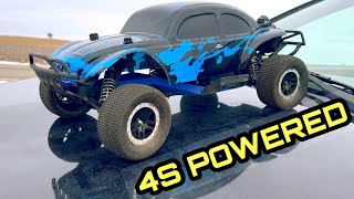 Traxxas Slash 2wd ~ TOP SPEED TEST with 16/58t (32p) GEARS!! 4S CASTLE POWERED!!