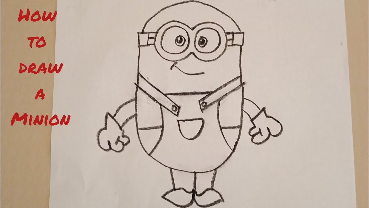 Draw Minion | How to draw a minion | Step by step easy | Charcoal pencil drawing #drawing #art