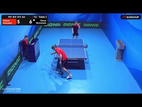 09:30 Mykola Halynskyi 1-3 Denys Shcherbak 24.04.2023 TT Euro.Cup Ukraine Star. Table 3