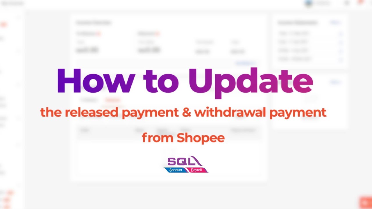 eCommerce - Shopee - Payment & Withdrawal