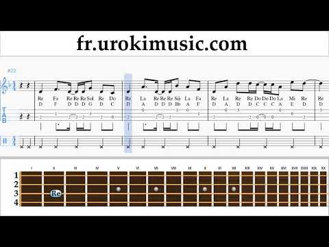 Cours de Ukulélé Axel F - Crazy Frog Tuto Partitions um-i829